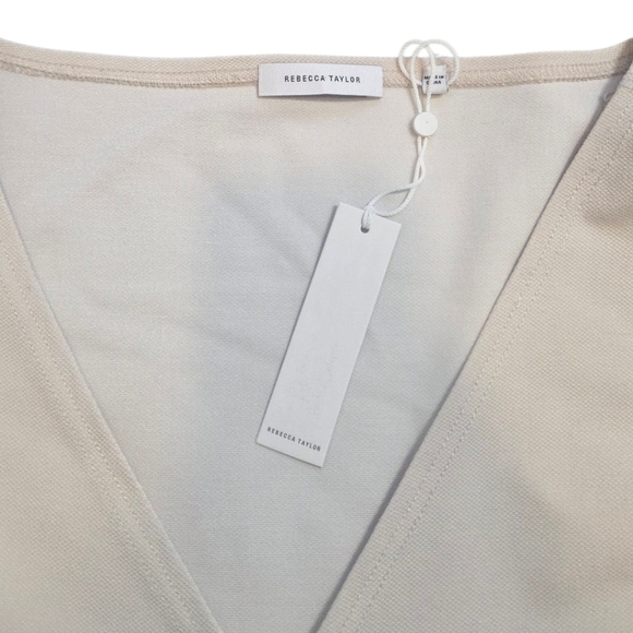 NWT Rebecca Taylor Alabaster Trapeze Top XL Bell Sleeve V-Neck - Picture 4 of 8